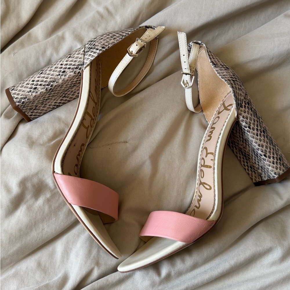 Sam Edelman snakeskin block heels size 9.5